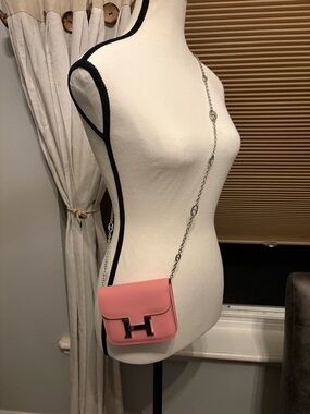 Pink Constance slim belt Wallet/crossbody